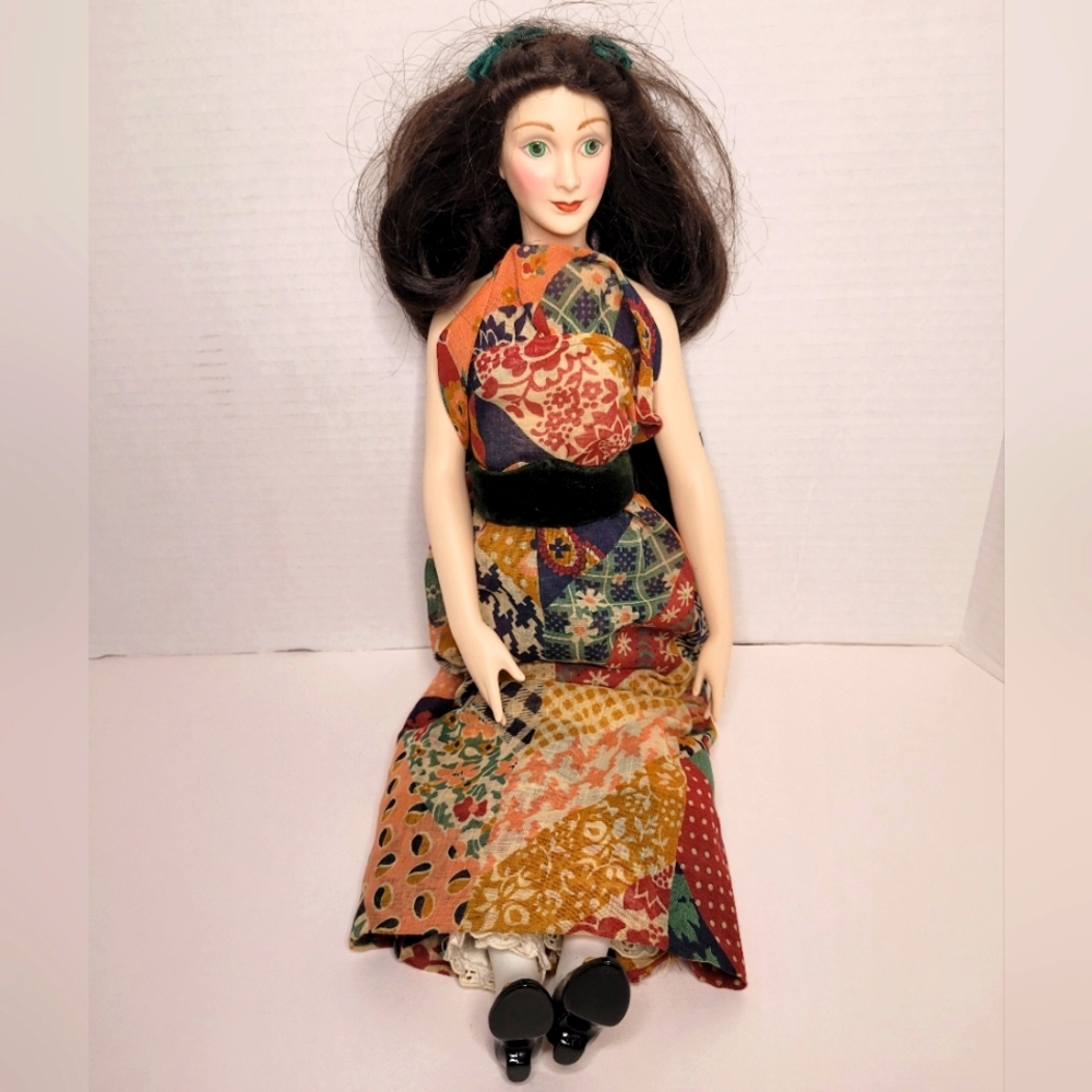 Franklin Heirloom Dolls Scarlett O'Hara Vintage Porcelain Doll Stamped